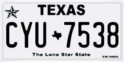 TX license plate CYU7538