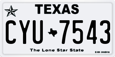 TX license plate CYU7543