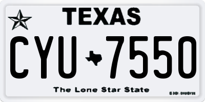 TX license plate CYU7550