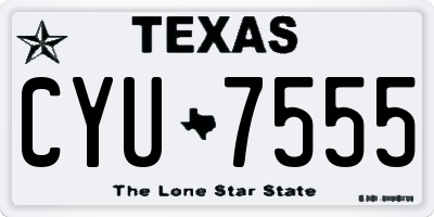 TX license plate CYU7555