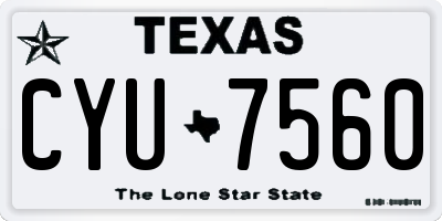 TX license plate CYU7560