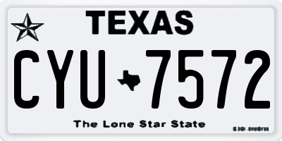 TX license plate CYU7572