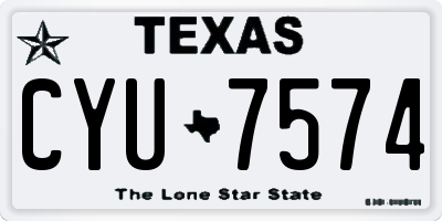 TX license plate CYU7574