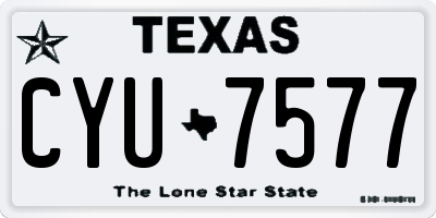 TX license plate CYU7577