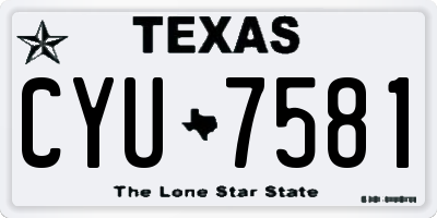 TX license plate CYU7581