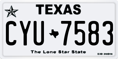 TX license plate CYU7583