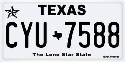 TX license plate CYU7588