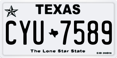 TX license plate CYU7589