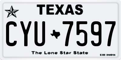 TX license plate CYU7597