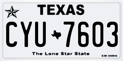 TX license plate CYU7603