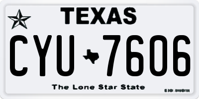 TX license plate CYU7606