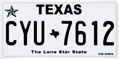 TX license plate CYU7612