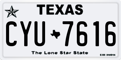TX license plate CYU7616