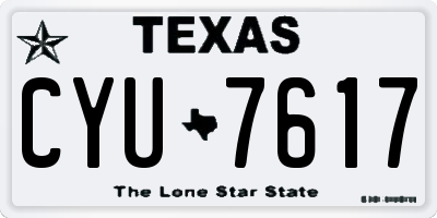 TX license plate CYU7617