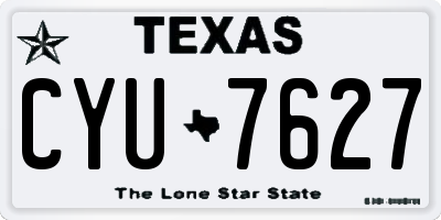 TX license plate CYU7627
