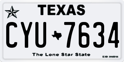 TX license plate CYU7634