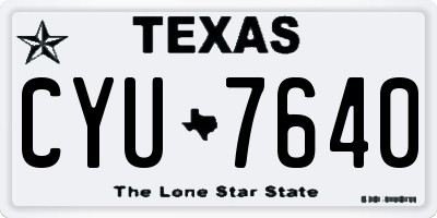 TX license plate CYU7640