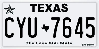 TX license plate CYU7645