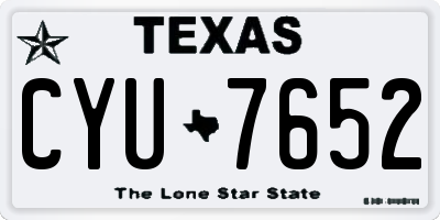 TX license plate CYU7652