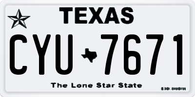 TX license plate CYU7671