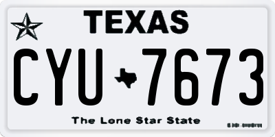 TX license plate CYU7673