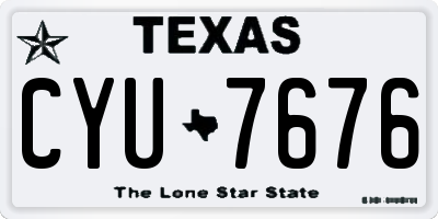 TX license plate CYU7676