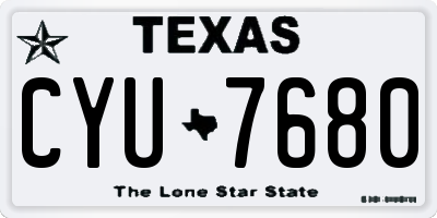 TX license plate CYU7680