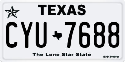 TX license plate CYU7688