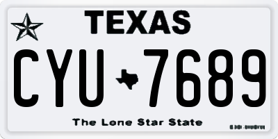 TX license plate CYU7689