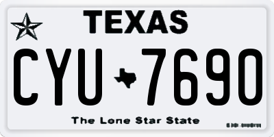 TX license plate CYU7690
