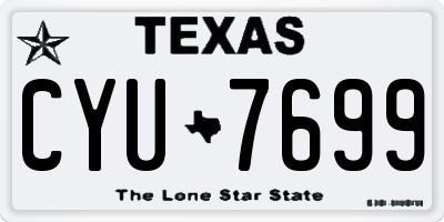 TX license plate CYU7699