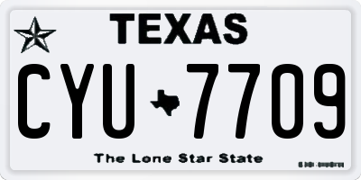 TX license plate CYU7709