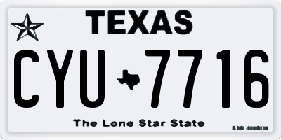 TX license plate CYU7716
