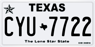 TX license plate CYU7722