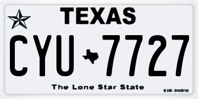 TX license plate CYU7727