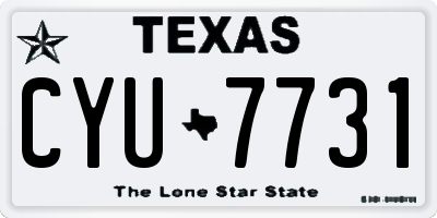 TX license plate CYU7731