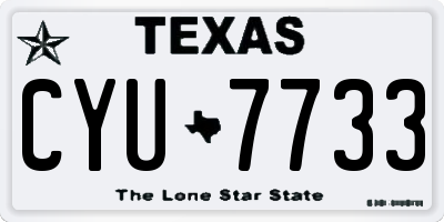 TX license plate CYU7733