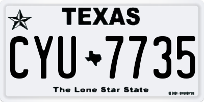 TX license plate CYU7735