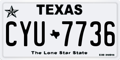 TX license plate CYU7736