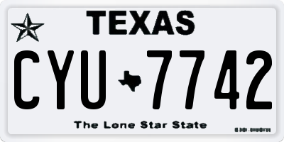 TX license plate CYU7742