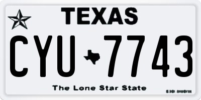 TX license plate CYU7743