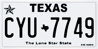TX license plate CYU7749