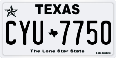 TX license plate CYU7750