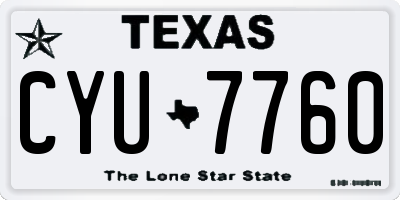TX license plate CYU7760