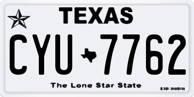 TX license plate CYU7762