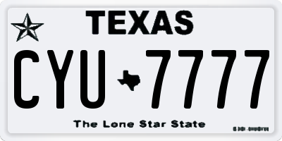 TX license plate CYU7777