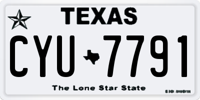 TX license plate CYU7791