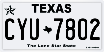 TX license plate CYU7802
