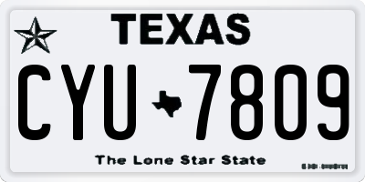 TX license plate CYU7809