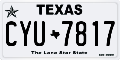 TX license plate CYU7817